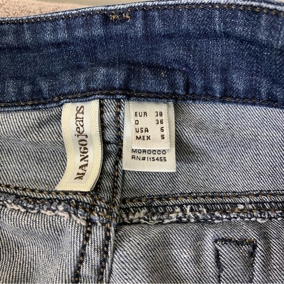 𝅺MANGO Jeans Vintage Dark Wash Low Rise Skinny Jeans 5 Pockets Size 6 US - Picture 8 of 10
